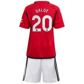 Camisola Manchester United Dalot 20 Criança Equipamento Principal 2023-24 Manga Curta